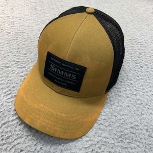 Simms Fishing Hat Cap Mens Trucker Hat One Size Simms Weathered Patina Patch Fly